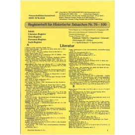 Historische Tatsachen Nr. 100a - REGISTERHEFT für die Historische Tatsachen Nr.  76 - 100