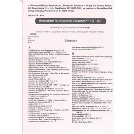 Historische Tatsachen Nr. 115a - REGISTERHEFT für die Historische Tatsachen Nr.  101 - 115