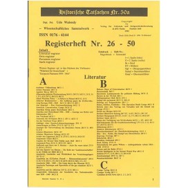 Historische Tatsachen Nr. 50a - REGISTERHEFT für die Historische Tatsachen Nr.  26 - 50