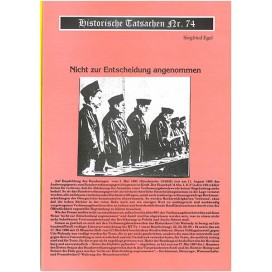 Historische Tatsachen Nr. 74 - Nicht zur Entscheidung angenommen