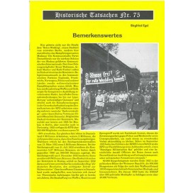 Historische Tatsachen Nr. 75 - Bemerkenswertes