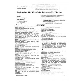 Historische Tatsachen Nr. 75a - REGISTERHEFT für die Historische Tatsachen Nr.  51 - 75